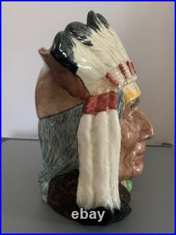 Vintage 7.5 Royal Doulton 1966 North American Indian Toby Pitcher Mug D6611