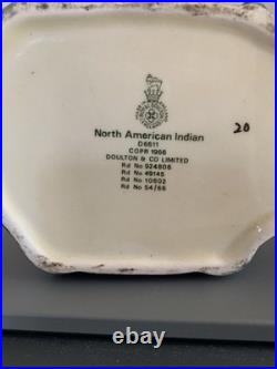 Vintage 7.5 Royal Doulton 1966 North American Indian Toby Pitcher Mug D6611