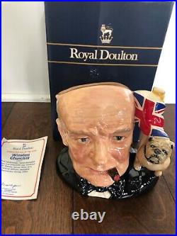 Vintage Large Royal Doulton Toby Character Mug Jug Winston Churchill D6907 RARE