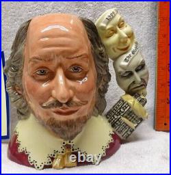 Vintage ROYAL DOULTON Character Jug Lg SHAKESPEARE w COA JUG of YEAR