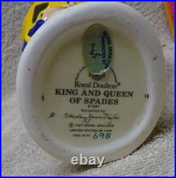 Vintage ROYAL DOULTON KING & QUEEN of SPADES Toby Jug w COA -EXCELLENT