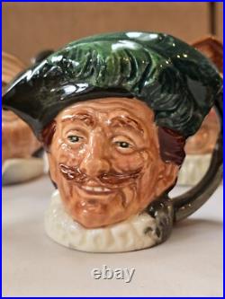 Vintage Royal Doulton 3 Toby Mug Pitchers Lot Of 8 All In Amazing Condition
