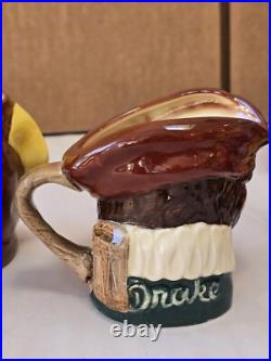 Vintage Royal Doulton 3 Toby Mugs Lot Of 6 With A Stamp