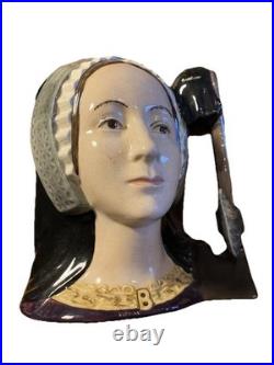 Vintage Royal Doulton ANNE BOLEYN Large Toby Character Jug D6644 1975 Signed