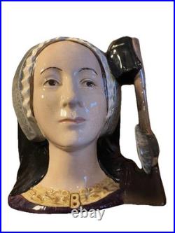 Vintage Royal Doulton ANNE BOLEYN Large Toby Character Jug D6644 1975 Signed