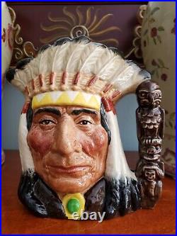 Vintage Royal Doulton Large Toby Jug Character North American Indian D 6611