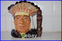 Vintage Royal Doulton Large Toby Jug Character North American Indian D 6611