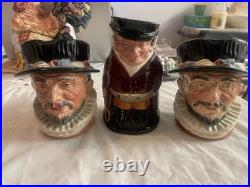 Vintage Royal Doulton Large Toby Mugs Lot Of 5