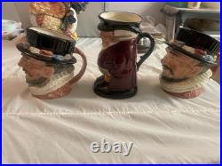 Vintage Royal Doulton Large Toby Mugs Lot Of 5