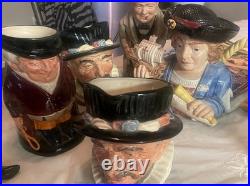 Vintage Royal Doulton Large Toby Mugs Lot Of 5
