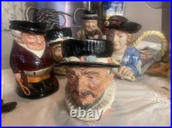 Vintage Royal Doulton Large Toby Mugs Lot Of 5