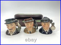 Vintage Royal Doulton Miniature Character Jugs 687 Sherlock Holmes with Stand