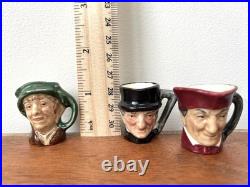 Vintage Royal Doulton Miniature tiny character Toby jugs, Set of 3 Hand Painted