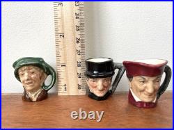 Vintage Royal Doulton Miniature tiny character Toby jugs, Set of 3 Hand Painted
