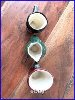 Vintage Royal Doulton Miniature tiny character Toby jugs, Set of 3 Hand Painted