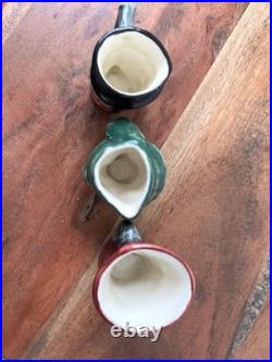 Vintage Royal Doulton Miniature tiny character Toby jugs, Set of 3 Hand Painted