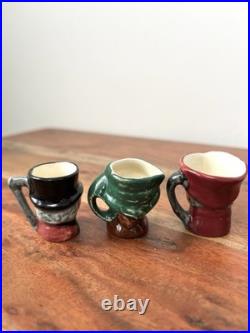 Vintage Royal Doulton Miniature tiny character Toby jugs, Set of 3 Hand Painted