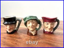 Vintage Royal Doulton Miniature tiny character Toby jugs, Set of 3 Hand Painted