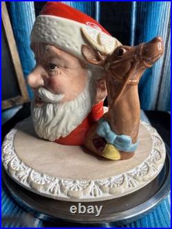 Vintage Royal Doulton Santa Claus w Reindeer D6675 1982 Large 7 Tall