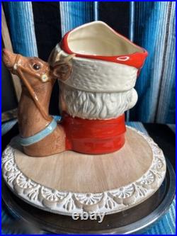 Vintage Royal Doulton Santa Claus w Reindeer D6675 1982 Large 7 Tall