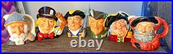 Vintage Royal Doulton Small Character Toby Jugs Set of 6 Hard To Find