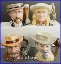 Vintage Royal Doulton Wild West Hickock Buffalo Bill Earp Oakley Character Jugs Vintage Royal Doulton Wild West Hickock Buffalo Bill Earp Oakley Character Jugs