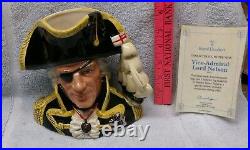 Vtg ROYAL DOULTON Character Jug Vice Admiral NELSON w COA 1993 Jug of YEAR