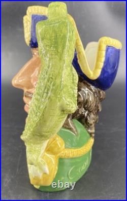 Vtg Royal Doulton CAPTAIN HOOK Large Character Jug Toby Mug D6597 Croc Handle