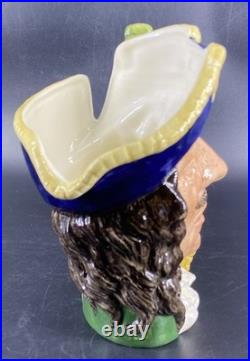 Vtg Royal Doulton CAPTAIN HOOK Large Character Jug Toby Mug D6597 Croc Handle