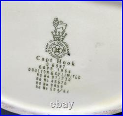 Vtg Royal Doulton CAPTAIN HOOK Large Character Jug Toby Mug D6597 Croc Handle