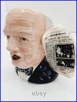 Winston Churchill V Day Royal Doulton Character Jug D6934 England Rare! Mint