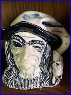 Witch And Wizard Blue Flambe Royal Doulton Character Jugs